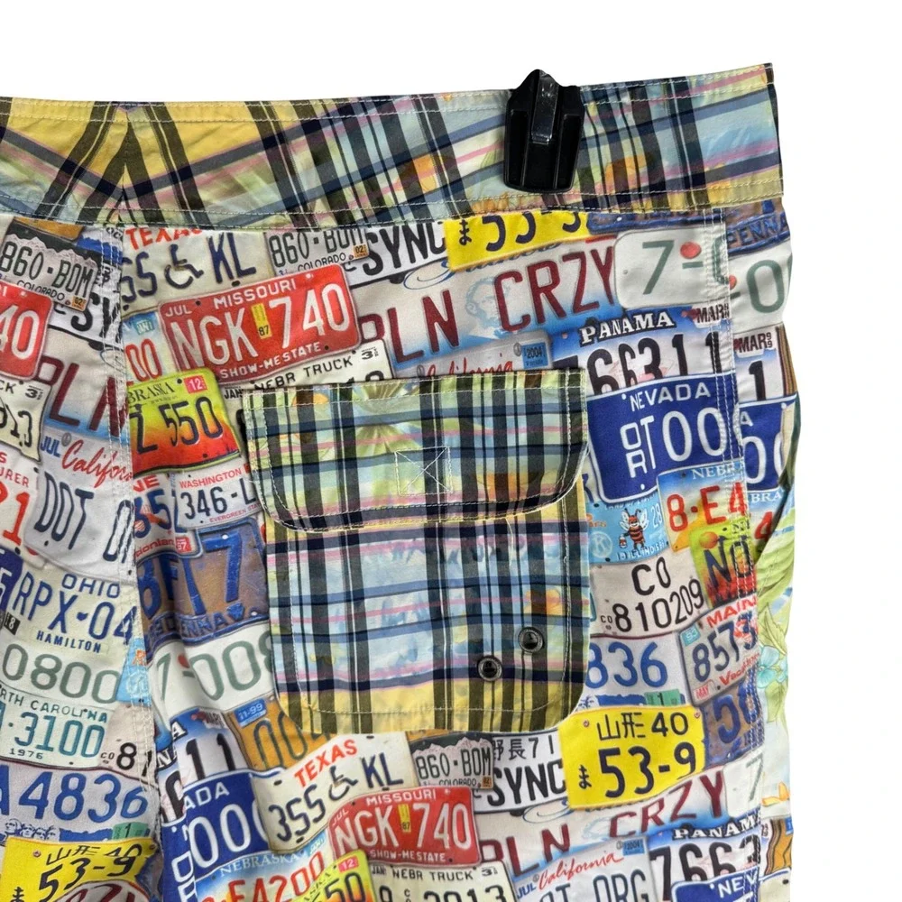 Robert Graham Swim Trunks Mens 36 License Plate Floral Print Board Shorts‎ 9